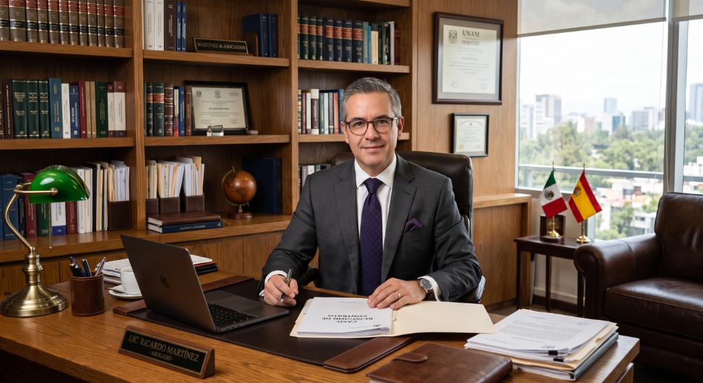 Lic. Ricardo Martínez en su despacho